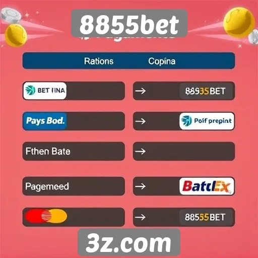 Métodos de pagamento disponíveis no 8855bet